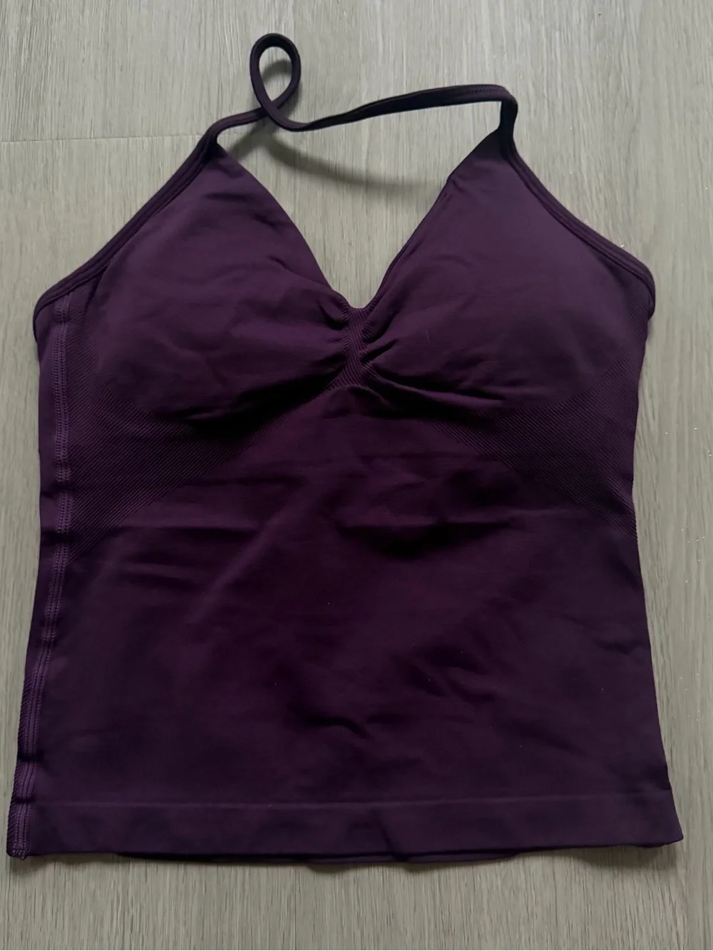 DFyne purple impact sports bra and shorts set